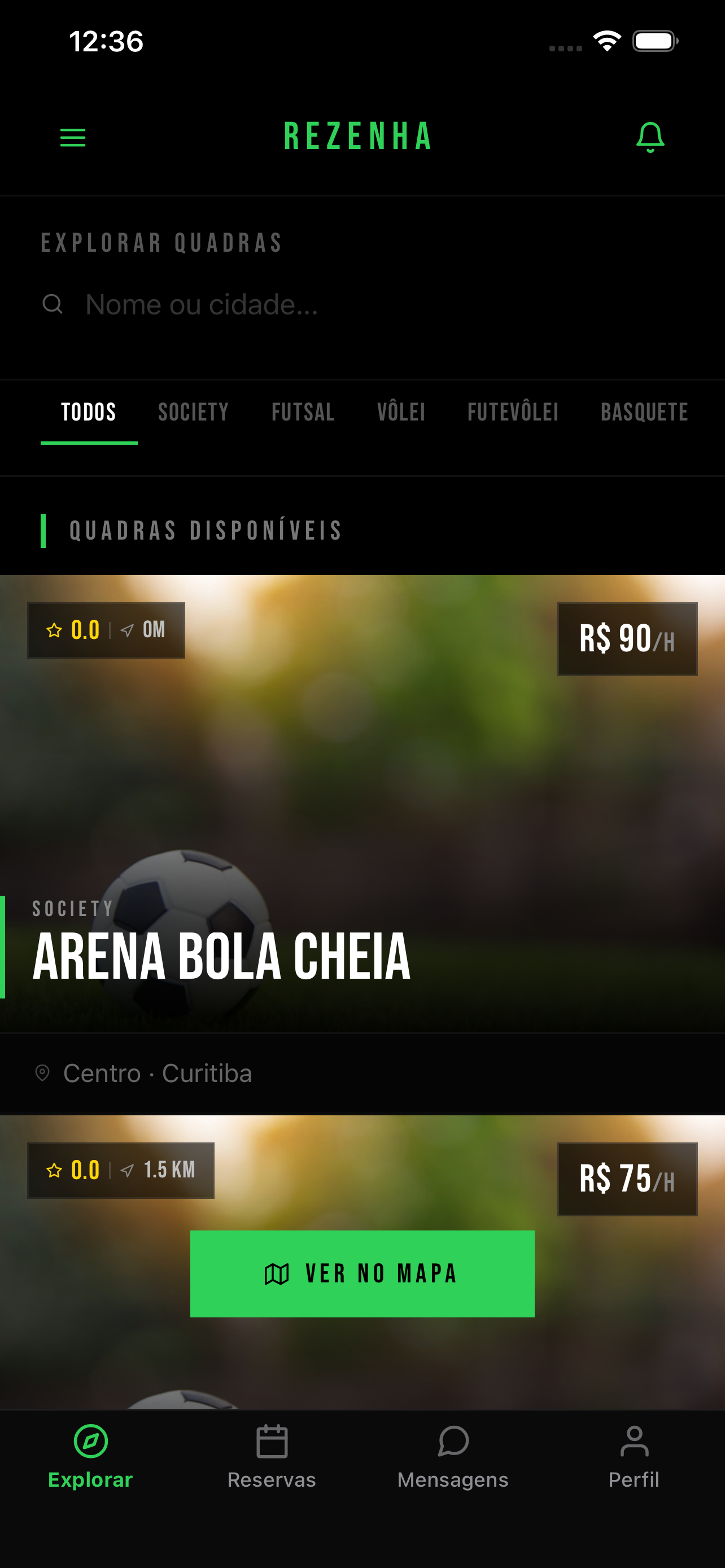 ENCONTRE SUA QUADRA